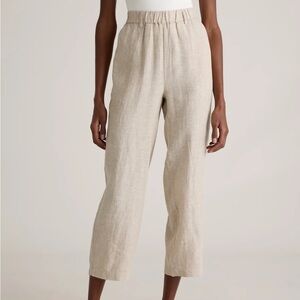 NEW Quince 100% European Linen Pants Trousers Size Large Flax Beige Tan NWT